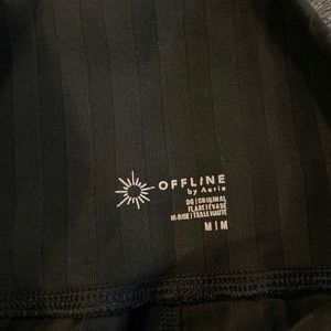 Offline by aerie black ribbed flared leggings